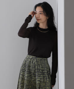 AK+1 / シアースリーブ クルーネックニット