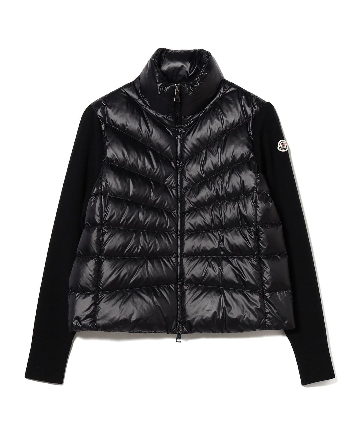 特価】 20aw 黒 S 新品 MONCLER カーディガン セーター ダウン 異素材