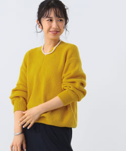 SLOANE / 7ゲージ 片畦 リブ Vネックニット