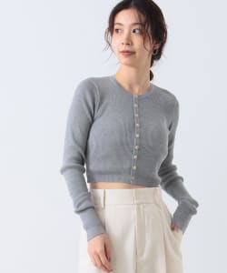 AURALEE / SUPER FINE WOOL HIGH GAUGE RIB KNIT SHORT CARDIGAN