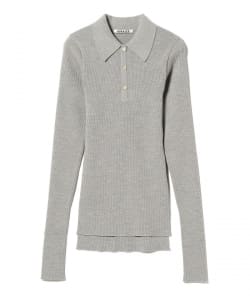 AURALEE / SUPER FINE WOOL HIGH GAUGE RIB KNIT POLO