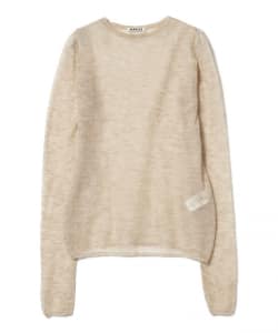 AURALEE / KID MOHAIR SHEER KNIT BOAT NECK PULLOVER