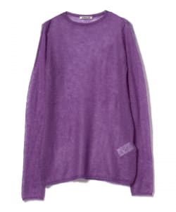 AURALEE / KID MOHAIR SHEER KNIT BOAT NECK PULLOVER