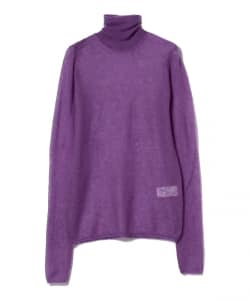 AURALEE / KID MOHAIR SHEER KNIT TURTLE NECK PULLOVER