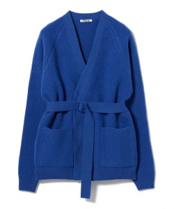 AURALEE / MILLED FRENCH MERINO RIB KNIT CARDIGAN