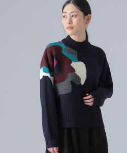 EFFE BEAMS / 5ゲージ フラワーインターシャ ニット