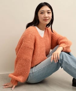 Demi-Luxe BEAMS / 女裝 手織 馬海毛 V領 毛衣