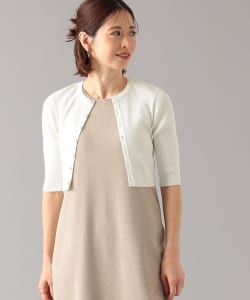 AURALEE / GIZA HIGH GAUGE RIB KNIT SHORT CARDIGAN