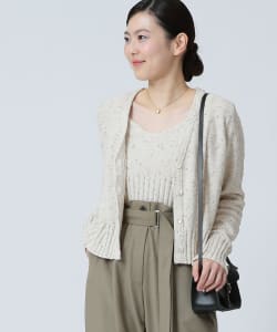 Demi-Luxe BEAMS / 女裝 針織 短版 V領 開襟衫