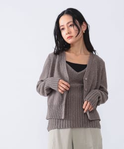 Demi-Luxe BEAMS / 女裝 針織 短版 V領 開襟衫