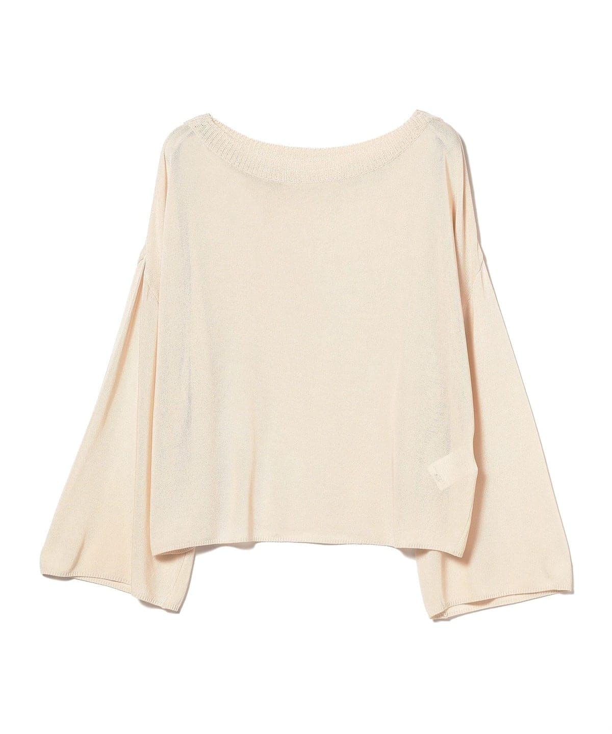 レーヨン混 ボートネック ニット トップス WOMEN BEIGE ONE SIZE レーヨン混 ボートネック ニット トップス WOMEN BEIGE ONE SIZE