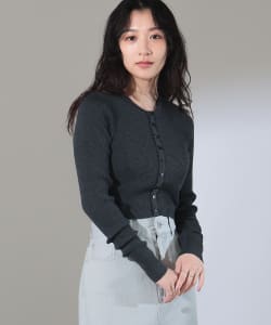 AURALEE / SUPER FINE WOOL HIGH GAUGE RIB KNIT SHORT CARDIGAN