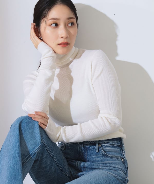 Demi-Luxe BEAMS（デミルクス ビームス）リブ タートルネックニット