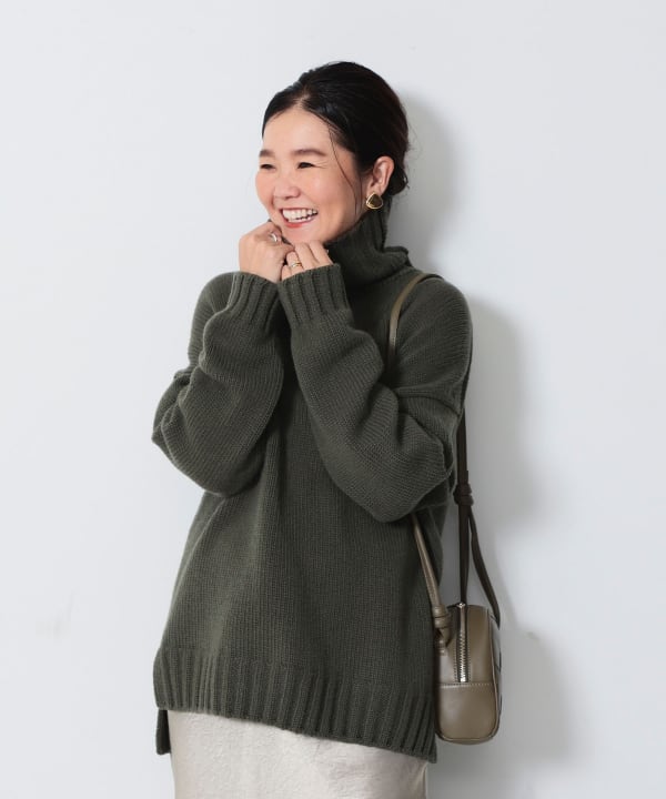 Demi-Luxe BEAMS（デミルクス ビームス）SLOANE / 3ゲージ ドロップショルダー タートルネックニット（トップス ニット ・セーター）通販｜BEAMS