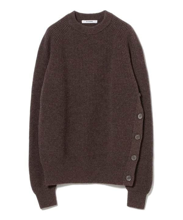 Demi-Luxe BEAMS（デミルクス ビームス）SLOANE / 3ゲージ 畦編み サイドボタン ニット（トップス ニット ・セーター）通販｜BEAMS