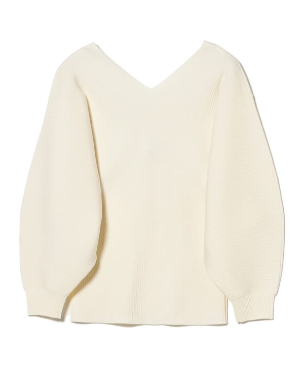 Demi-Luxe BEAMS（デミルクス ビームス）リブ ドルマン Vネック プル