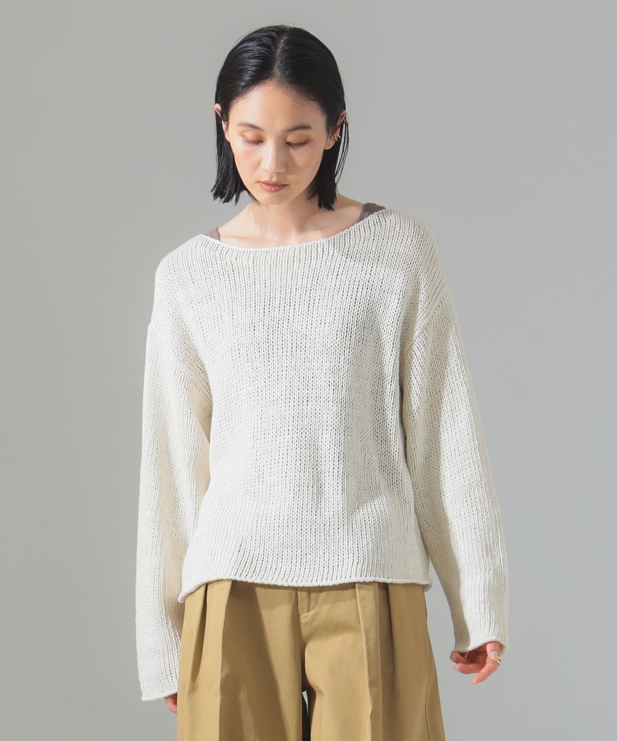 YLEVE イレーヴ / シルクリネン バスク プルオーバー トップス WOMEN IVORY 1 YLEVE イレーヴ / シルクリネン バスク プルオーバー トップス WOMEN IVORY 1