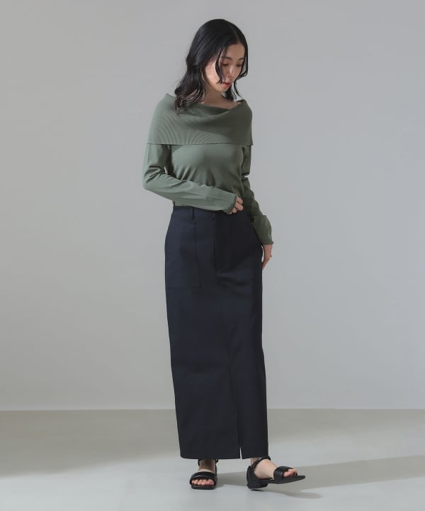 Demi-Luxe BEAMS｜フォックス ウール オフショルダー プル