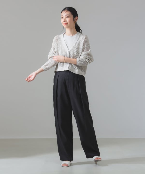 新作ウエア Demi-Luxe BEAMS（デミルクス Vネック ビームス）ギマコットン トップス