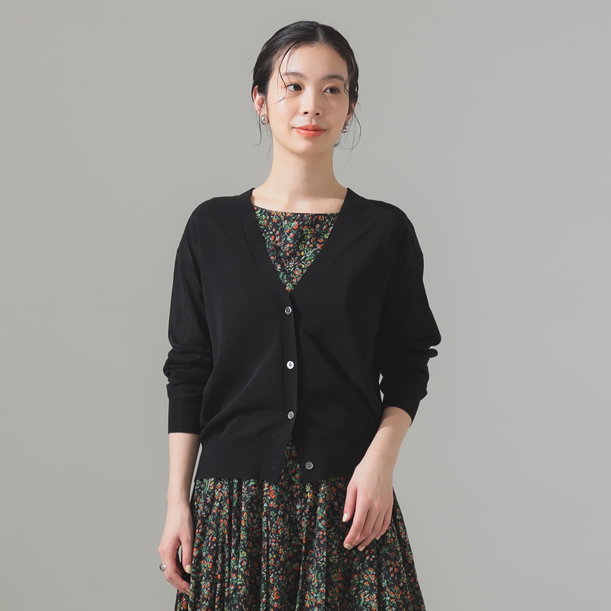 シアー Vネック カーディガン トップス WOMEN BLACK ONE SIZE シアー Vネック カーディガン トップス WOMEN BLACK ONE SIZE