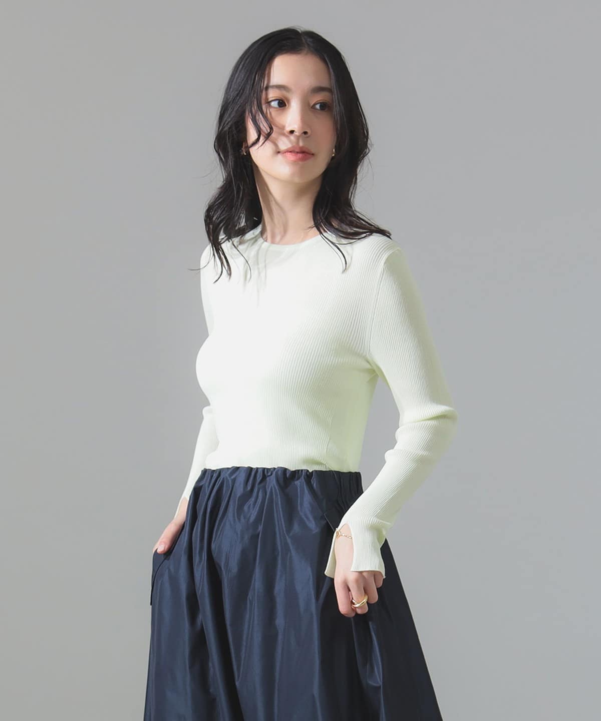 18ゲージ リブ ロングスリーブ プルオーバー トップス WOMEN YELLOW ONE SIZE 18ゲージ リブ ロングスリーブ プルオーバー トップス WOMEN YELLOW ONE SIZE