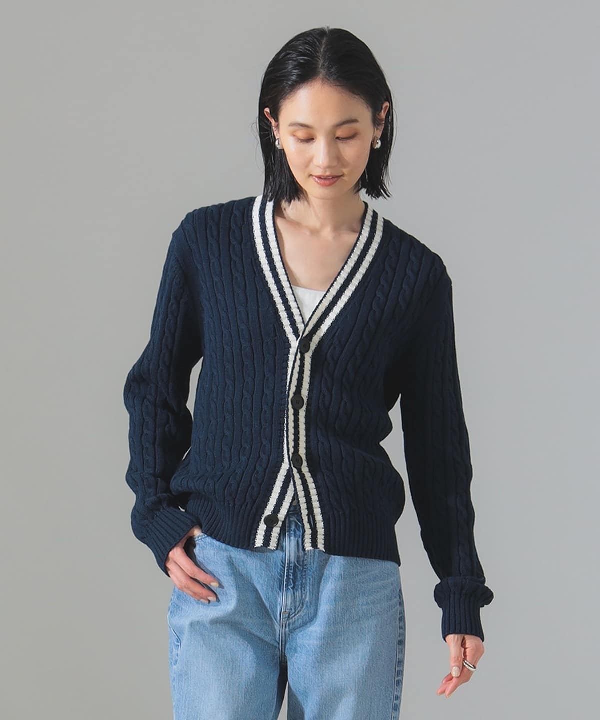 【別注】SLOANE スローン / 5ゲージ チルデン Vネック カーディガン トップス WOMEN 別注DARK. NAVY 2 【別注】SLOANE スローン / 5ゲージ チルデン Vネック カーディガン トップス WOMEN 別注DARK. NAVY 2