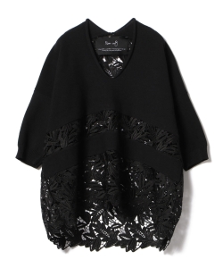 【POP UP SHOP開催中】ROOM NO.8 BLACK / リーフレース コンビプルオーバー
