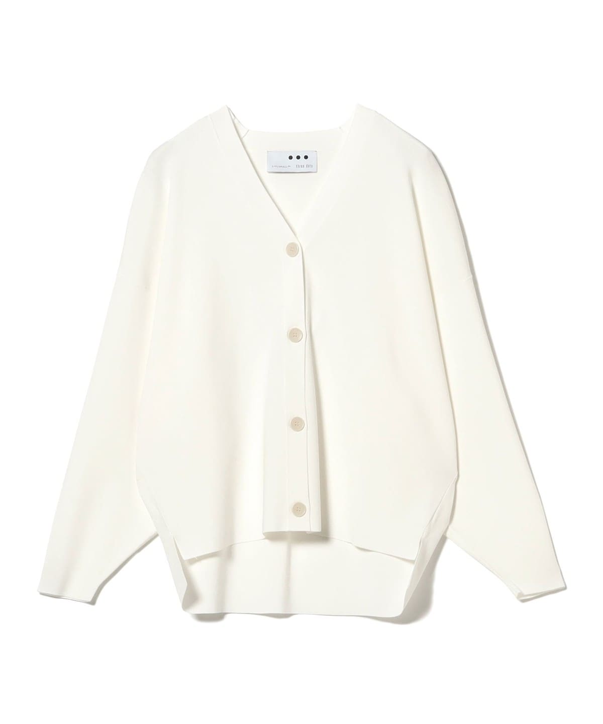 three dots スリードッツ / スリークセーター ボタン カーディガン トップス WOMEN WHITE S three dots スリードッツ / スリークセーター ボタン カーディガン トップス WOMEN WHITE S