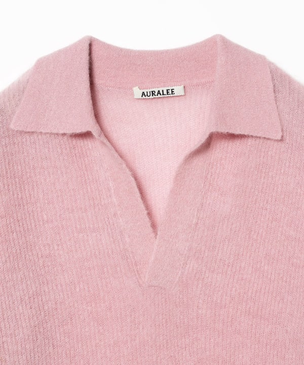 AURALEE ピンク 半袖ニット Demi-Luxe BEAMS（デミルクス ビームス）AURALEE / BABY SURI