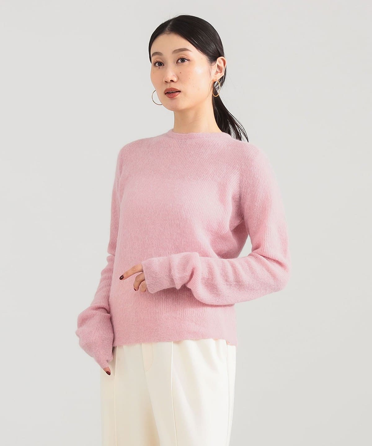 AURALEE オーラリー / BABY SURI ALPACA SHEER KNIT PULLOVER トップス WOMEN PINK 1 AURALEE オーラリー / BABY SURI ALPACA SHEER KNIT PULLOVER トップス WOMEN PINK 1