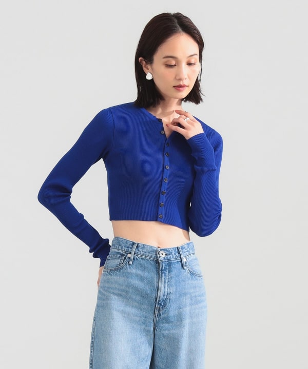 トップス AURALEE RIB KNIT SHORT CARDIGAN AURALEE RIB KNIT SHORT CARDIGAN