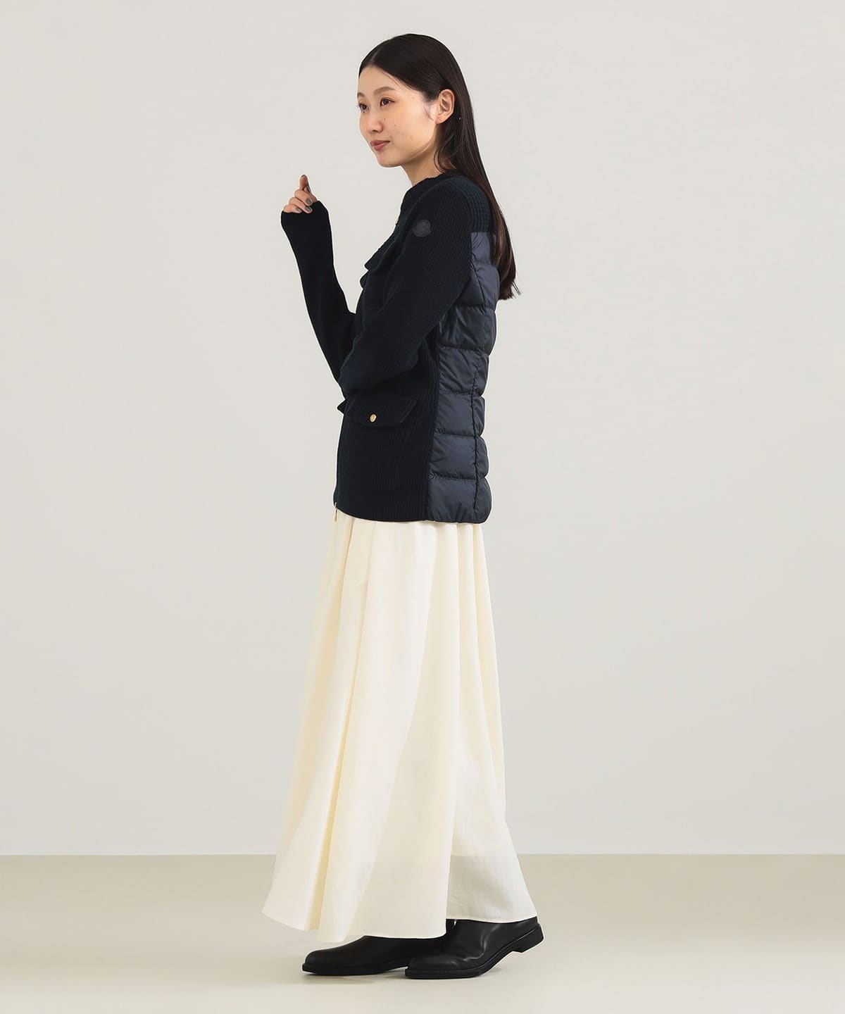 【Lemonさん専用】MONCLER カーディガン ベージュ ブラウン・ネイビー Demi-Luxe BEAMS（デミルクス ビームス）MONCLER / コンビ