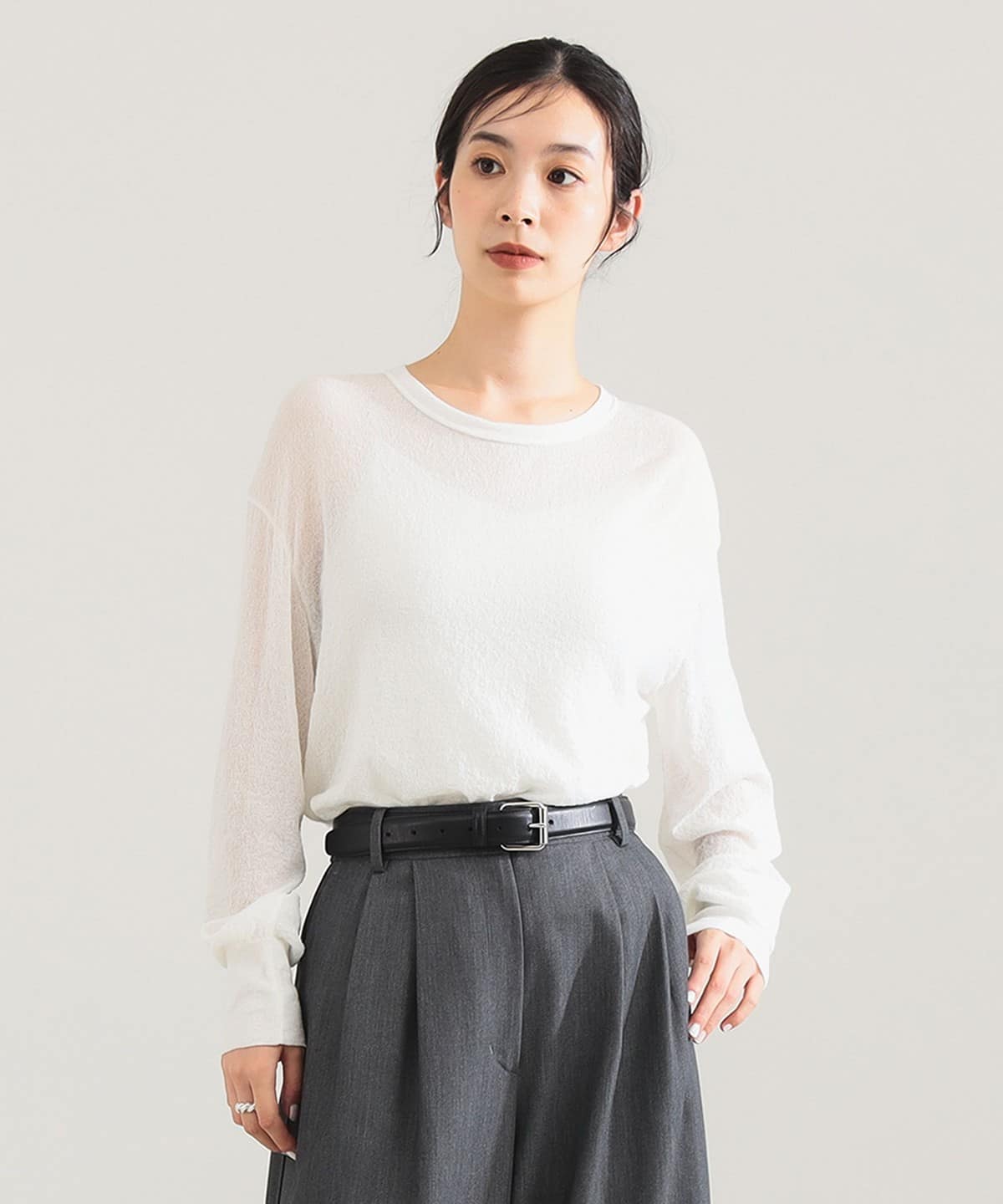 Demi-Luxe BEAMS（デミルクス ビームス）コットン ナイロン デニット