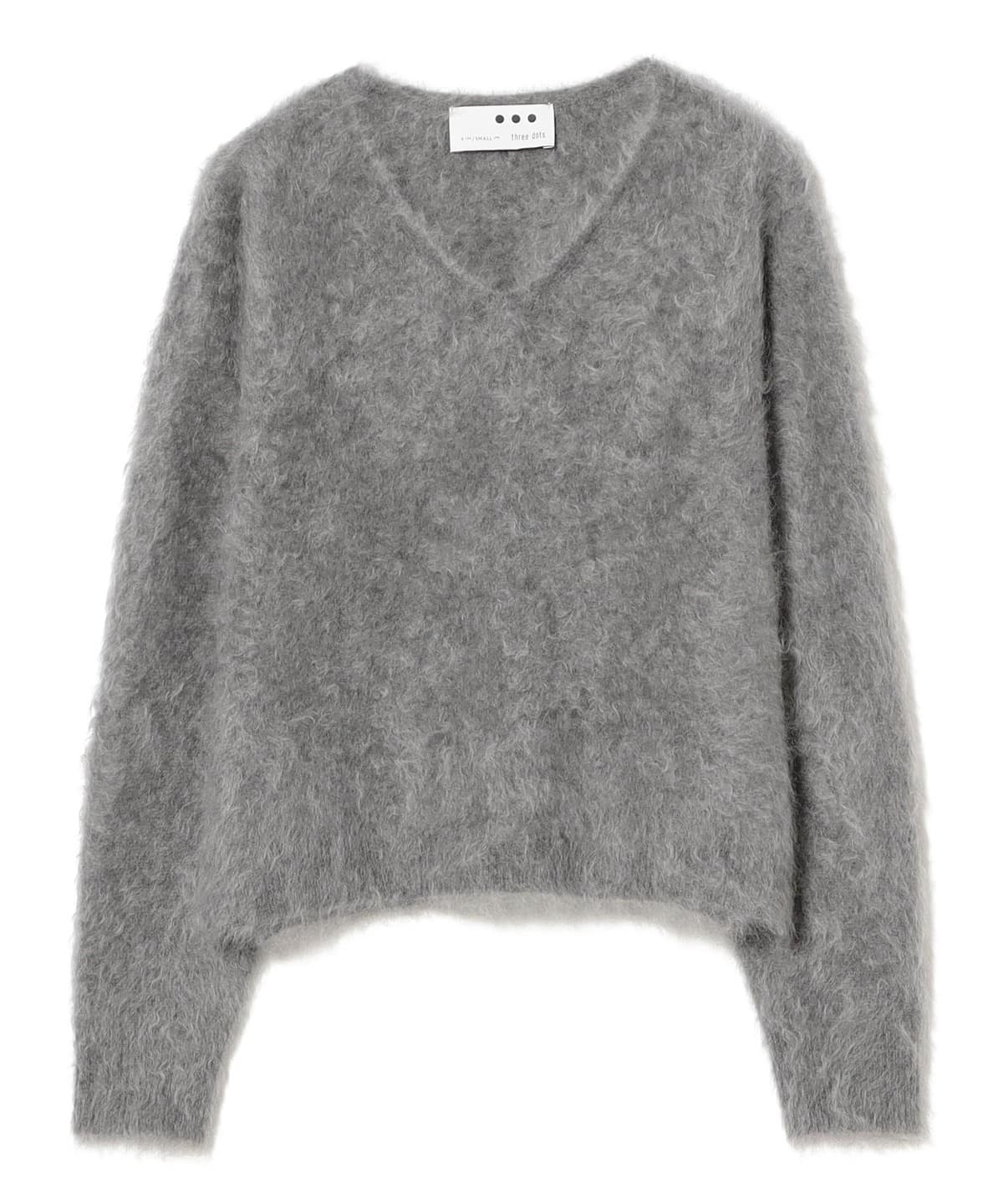 three dots スリードッツ / ファーカシミヤ プルオーバー トップス WOMEN GREY S three dots スリードッツ / ファーカシミヤ プルオーバー トップス WOMEN GREY S
