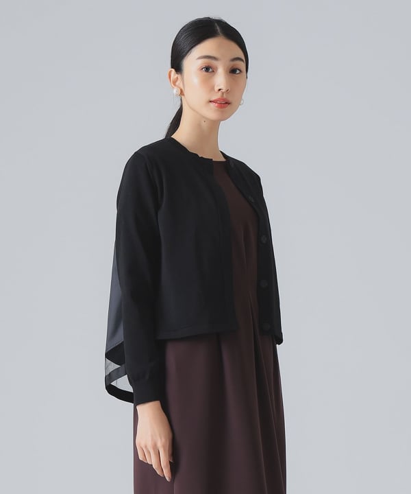 レディース バック タフタ カーディガン EFFE BEAMS（エッフェ ビームス）バック タフタ カーディガン