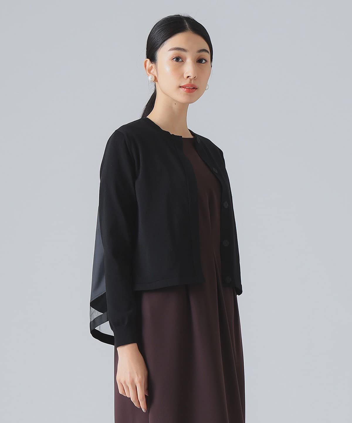レディース バック タフタ カーディガン EFFE BEAMS（エッフェ ビームス）バック タフタ カーディガン