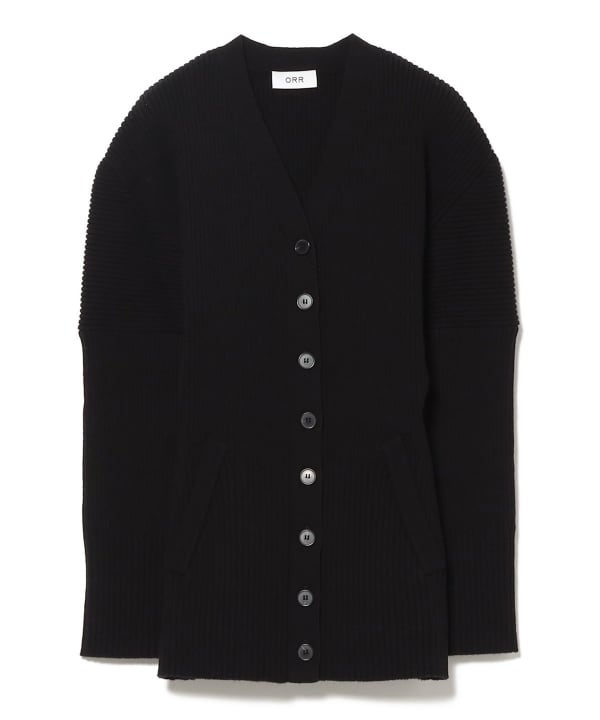 ORR Vネック　リブ　カーディガン　ブラック ORR Vネック リブ カーディガン ブラック