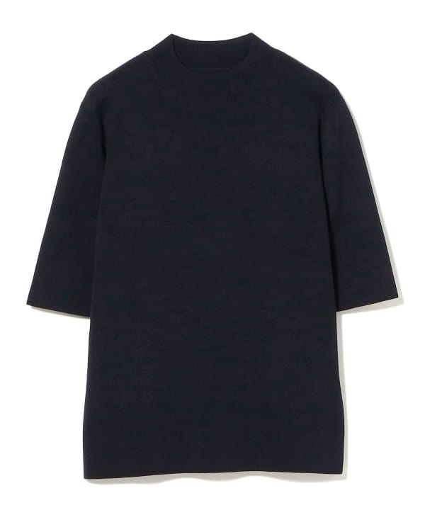 「超美品」デミルクス ビームス シンプルモックネックニット ネイビー Demi-Luxe BEAMS（デミルクス ビームス）シンプル モックネック