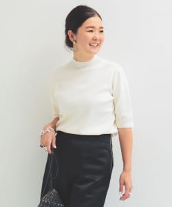 シンプル モックネック ニット .M