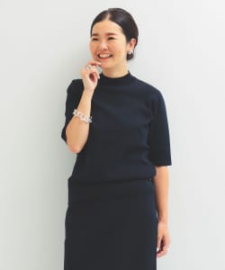 シンプル モックネック ニット .M