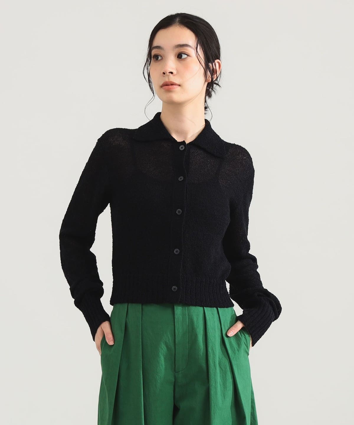 【+15%ポイントUP】AK+1 エーケーワン / ポロカラー ショート ニット トップス WOMEN BLACK ONE SIZE 【+15%ポイントUP】AK+1 エーケーワン / ポロカラー ショート ニット トップス WOMEN BLACK ONE SIZE