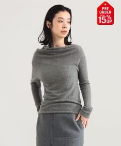【+15%ポイントUP】AK+1 / 片畦 アシメトリーネック プルオーバー