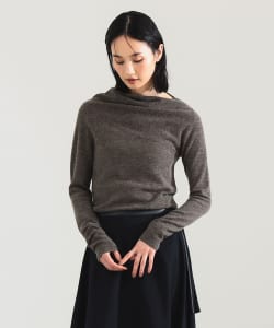 【+15%ポイントUP】AK+1 / 片畦 アシメトリーネック プルオーバー