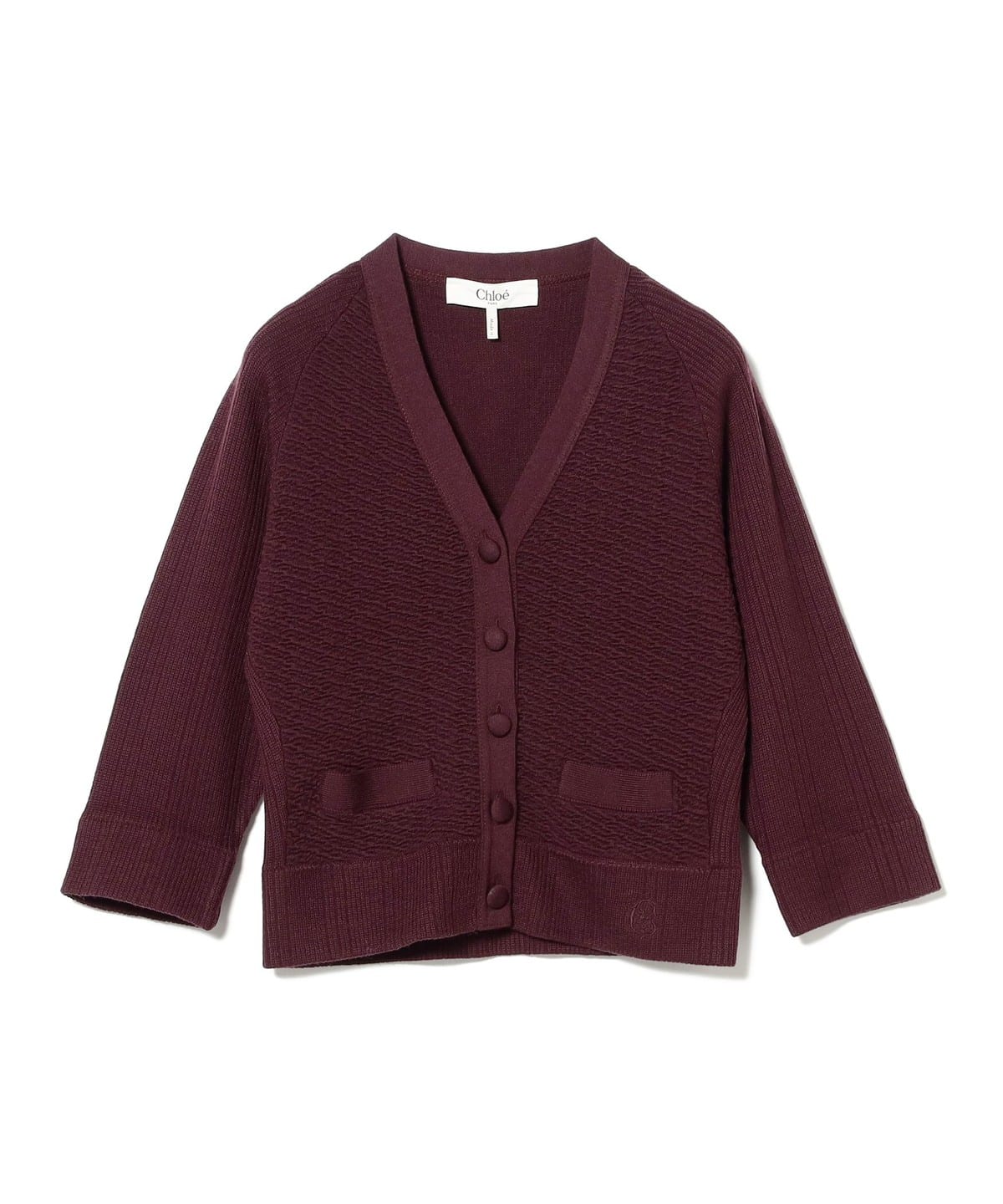 Chloe / リブ Vネック カーディガン トップス WOMEN Obscure Purple S Chloe / リブ Vネック カーディガン トップス WOMEN Obscure Purple S