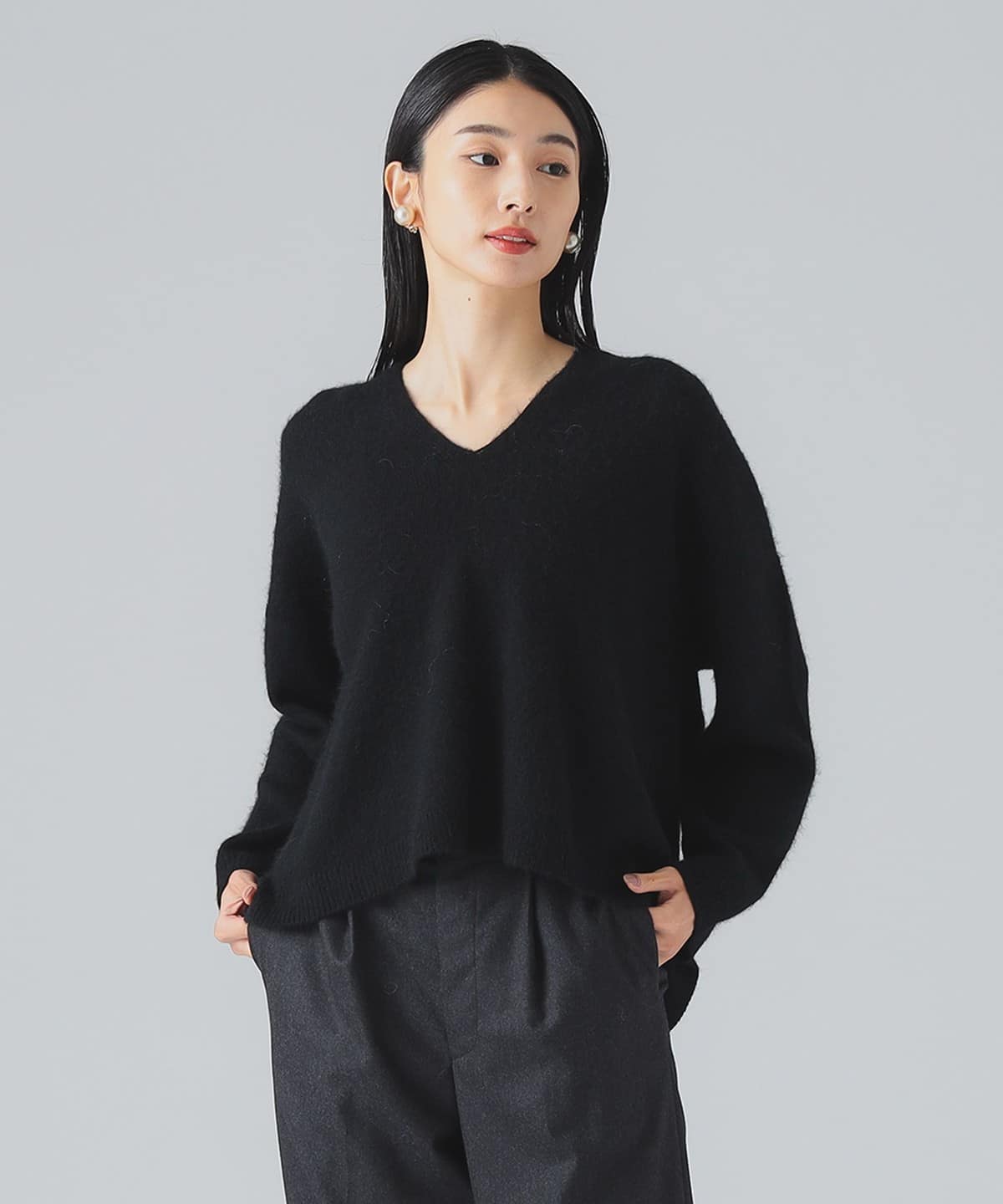 ROOM NO.8 ルームエイト / スリットネック プルオーバーニット トップス WOMEN BLACK ONE SIZE ROOM NO.8 ルームエイト / スリットネック プルオーバーニット トップス WOMEN BLACK ONE SIZE