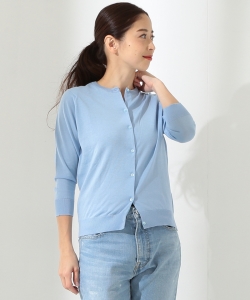 ▲JOHN SMEDLEY / コットンクルー7分袖カーディガン
