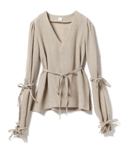 ELIN / ヘリンボーンVネックニット