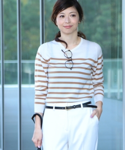JOHN SMEDLEY / 別注 メリノボーダー クルーネックニット
