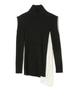VIONNET / サイドプリーツ タートルネックニット