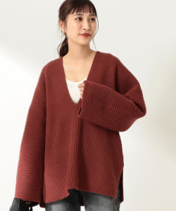 YLEVE / ファインメリノ リブ Vネックニット